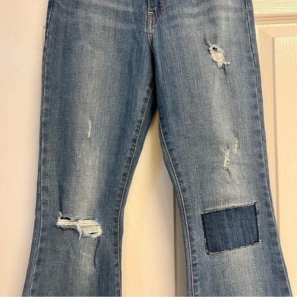 LEVI’S 70s HIGH RISE FLARE WOMEN'S JEANS Size 27 distressed patched - Picture 4 of 11